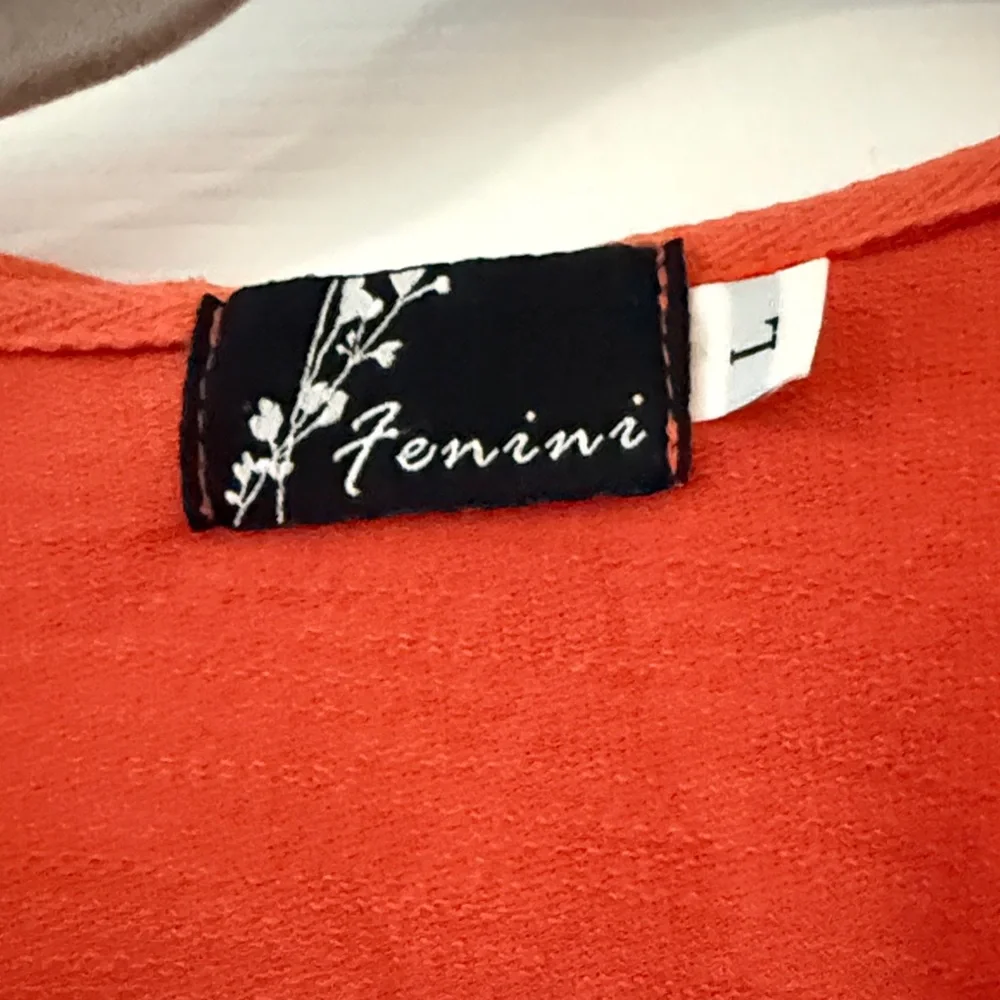 Women's Orange Button-Front Jacket/Cardigan with Hood - Picture 2 of 5